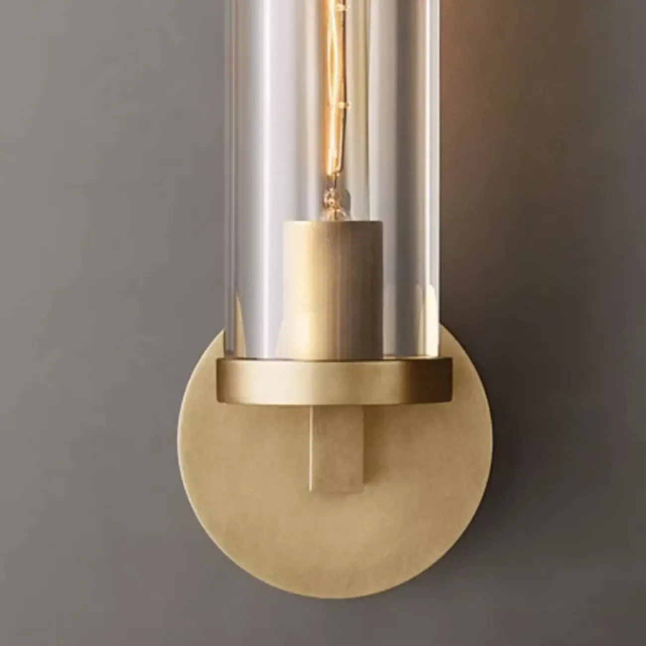 Modern Cylindrical Crystal Wall Sconce with LED Option Image - 8