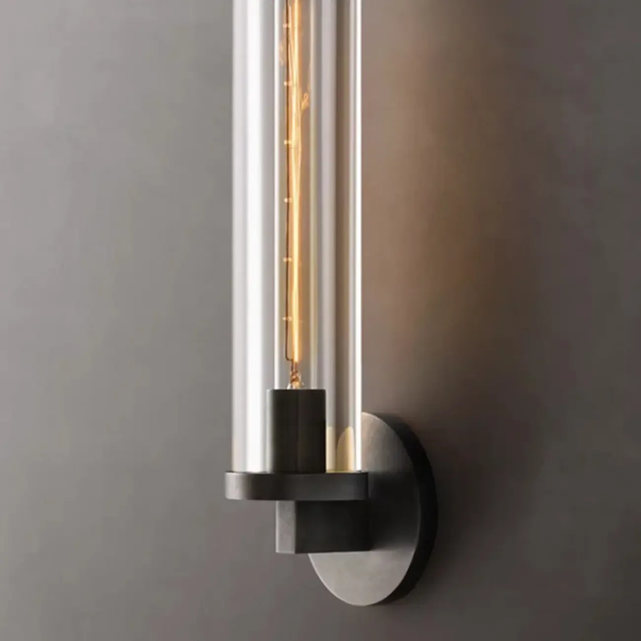 Modern Cylindrical Crystal Wall Sconce with LED Option Image - 11
