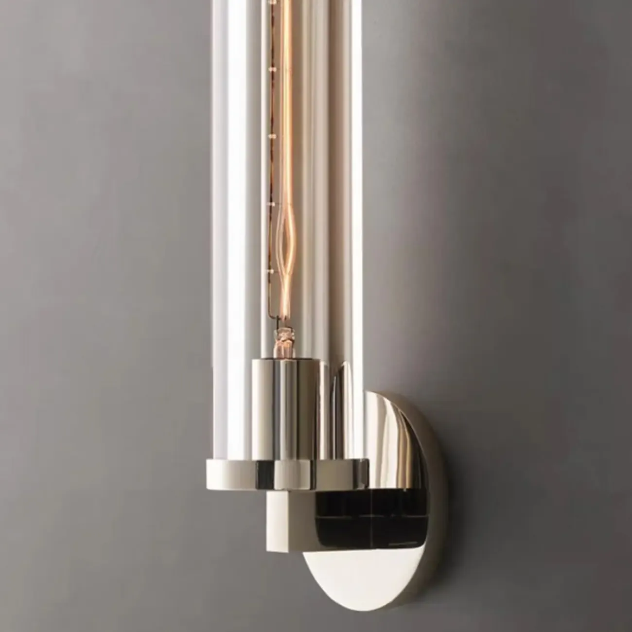Modern Cylindrical Crystal Wall Sconce with LED Option Image - 12