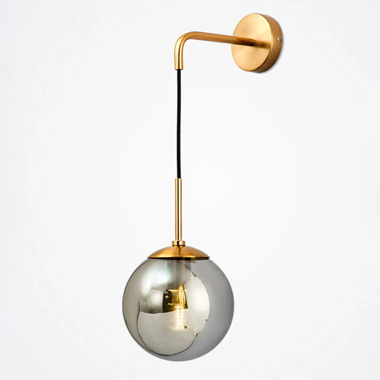 Modern Globe Wall Sconce with Clear Glass Shade Image - 5 | homeyfad