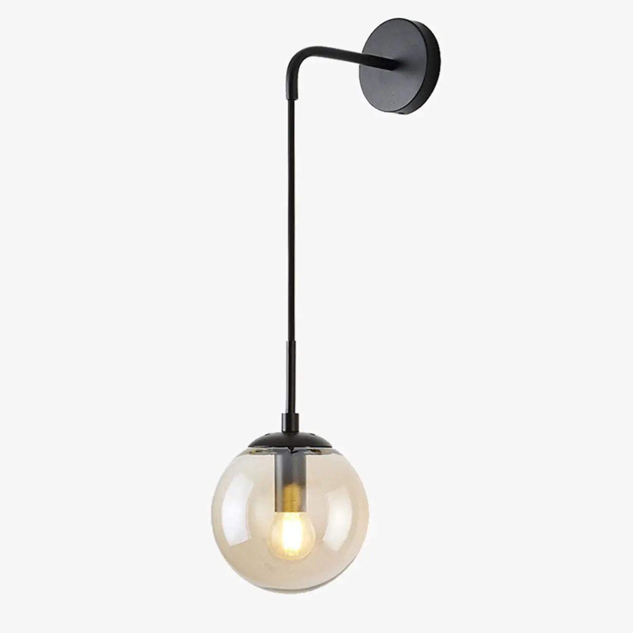 Modern Globe Wall Sconce with Clear Glass Shade Image - 8 | homeyfad