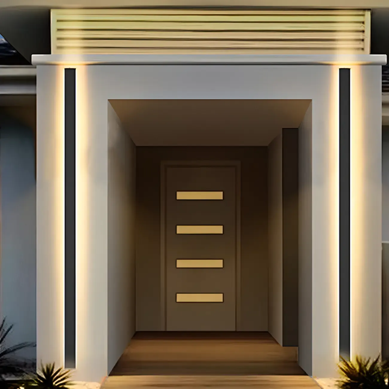 Modern Long Bar LED Outdoor Wall Light with Warm Light Image - 4