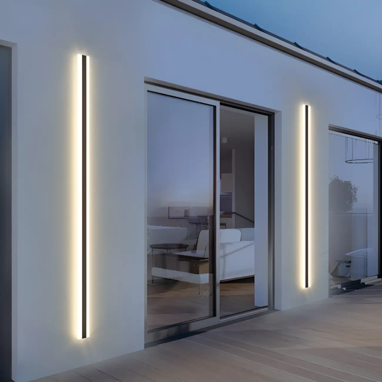 Modern Long Bar LED Outdoor Wall Light with Warm Light Image - 1 | homeyfad