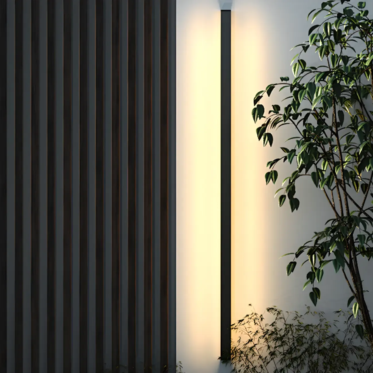 Modern Long Bar LED Outdoor Wall Light with Warm Light Image - 2