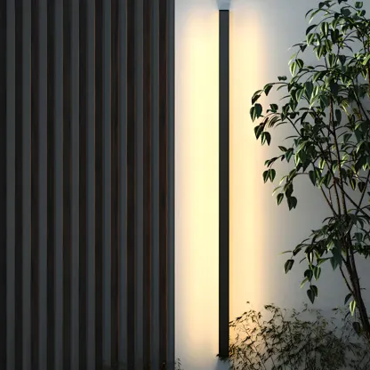 Modern Long Bar LED Outdoor Wall Light with Warm Light Image - 2