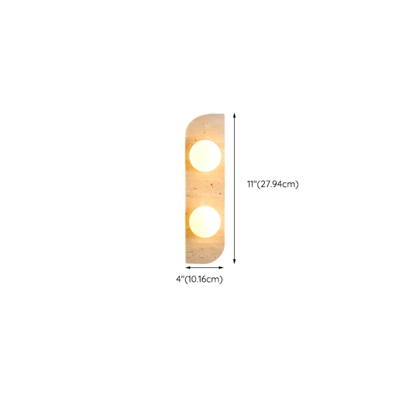 Modern Beige Stone Glass Globe Ambient Wall Sconce Image - 14