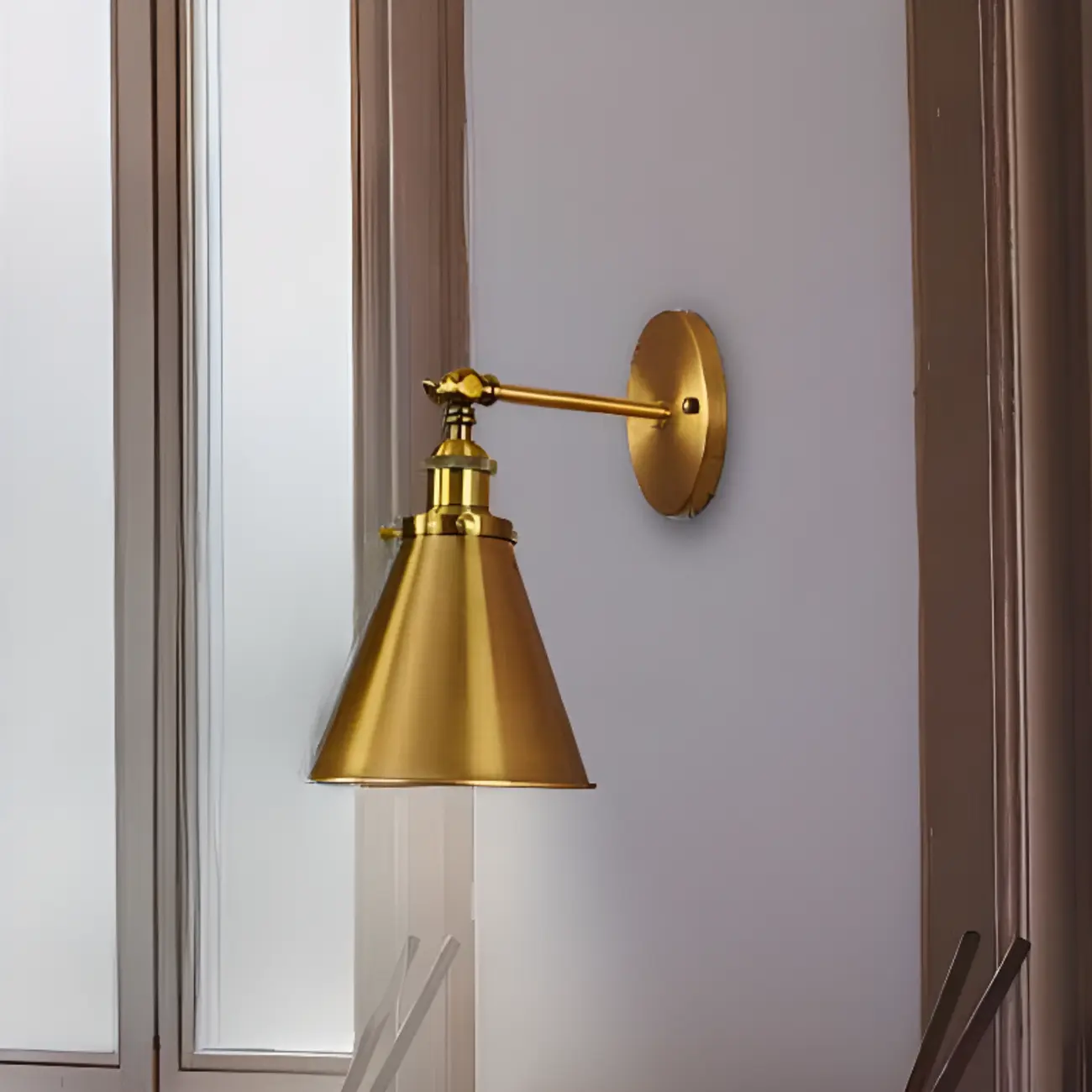 Steampunk Gold Cone Wall Sconce for Modern Decor Image - 6 | homeyfad