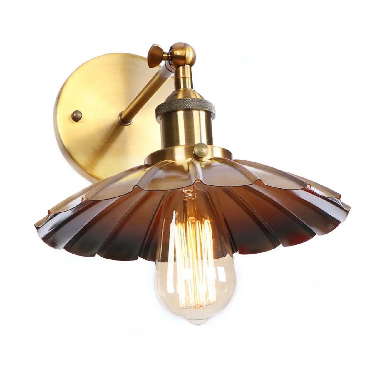 Steampunk Gold Cone Wall Sconce for Modern Decor Image - 7 | homeyfad