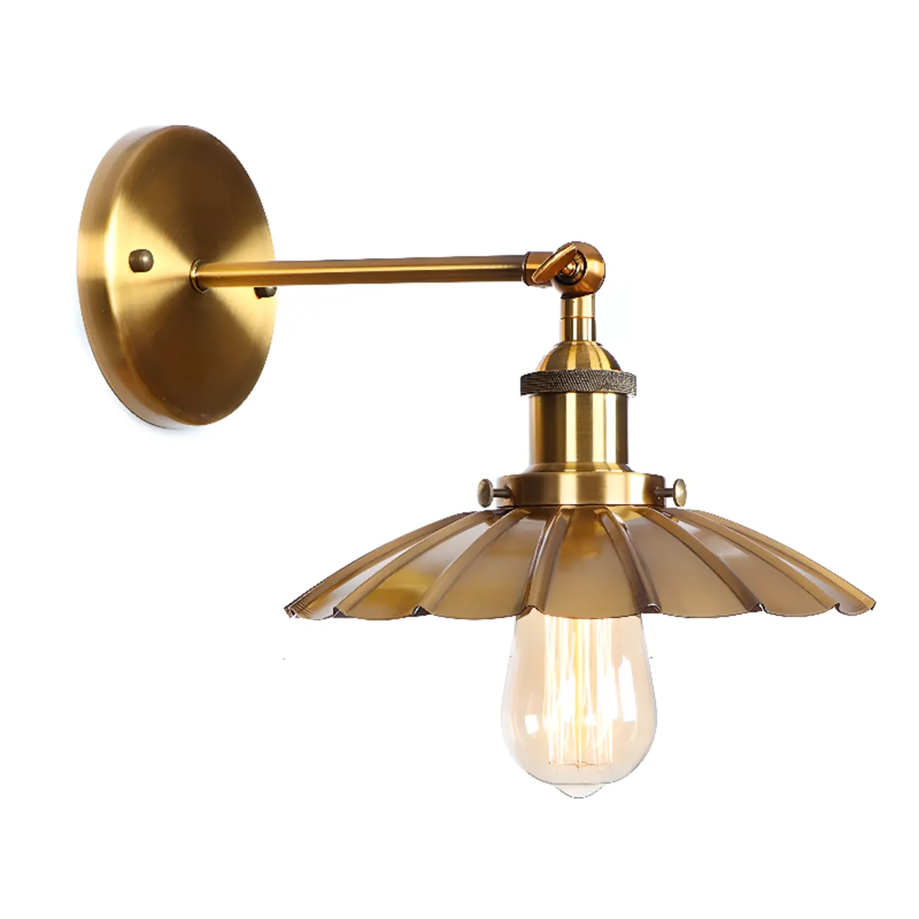 Steampunk Gold Cone Wall Sconce for Modern Decor Image - 8 | homeyfad