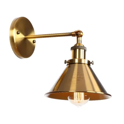 Steampunk Gold Cone Wall Sconce for Modern Decor Image - 10