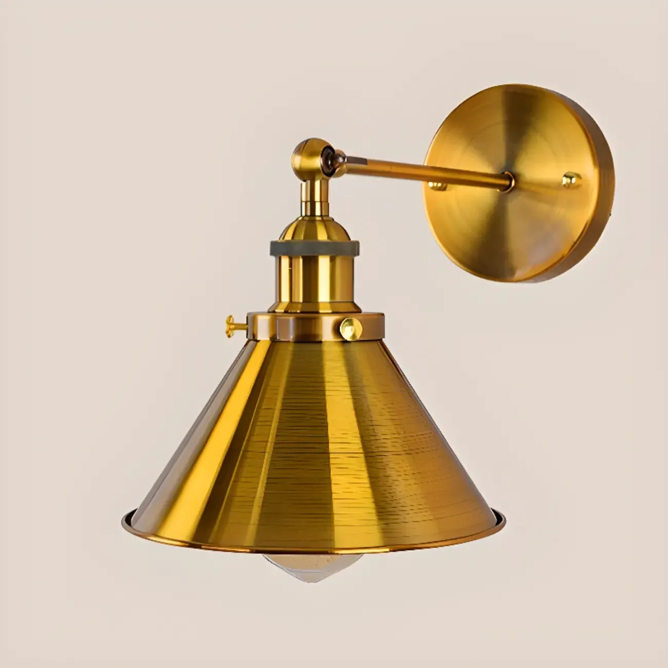 Steampunk Gold Cone Wall Sconce for Modern Decor Image - 13