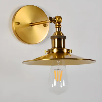 Steampunk Gold Cone Wall Sconce for Modern Decor Image - 2