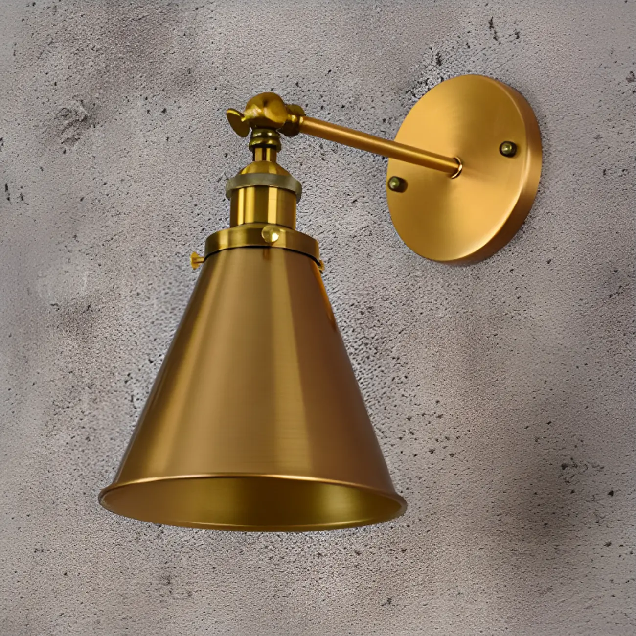 Steampunk Gold Cone Wall Sconce for Modern Decor Image - 4 | homeyfad