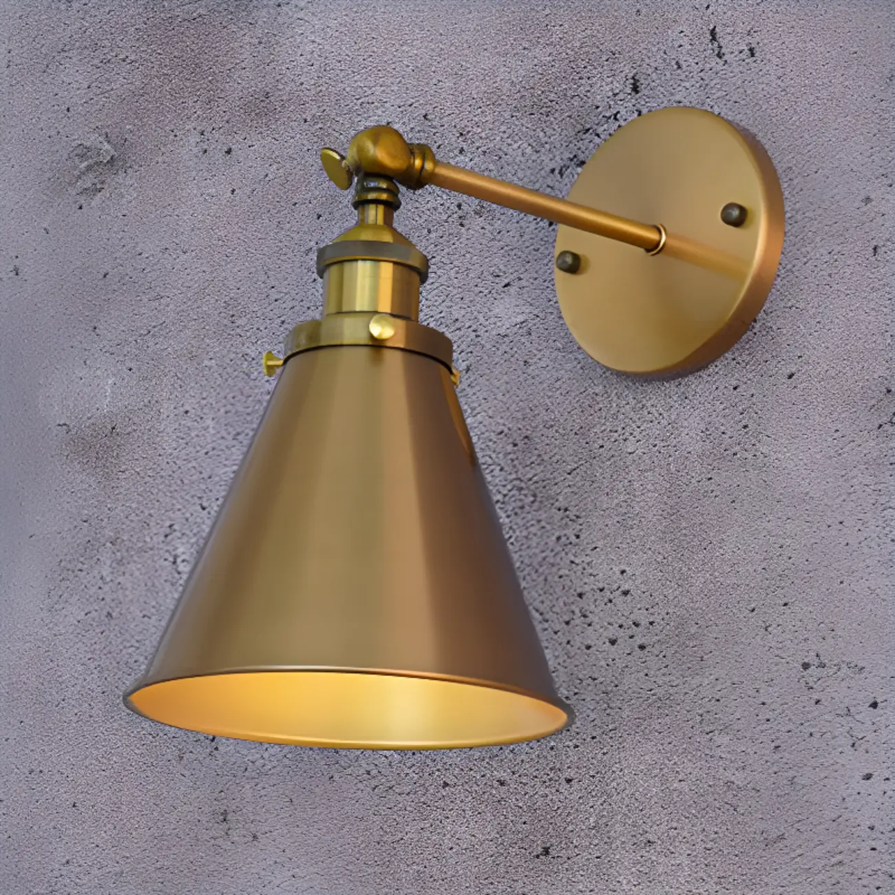 Steampunk Gold Cone Wall Sconce for Modern Decor Image - 14 | homeyfad