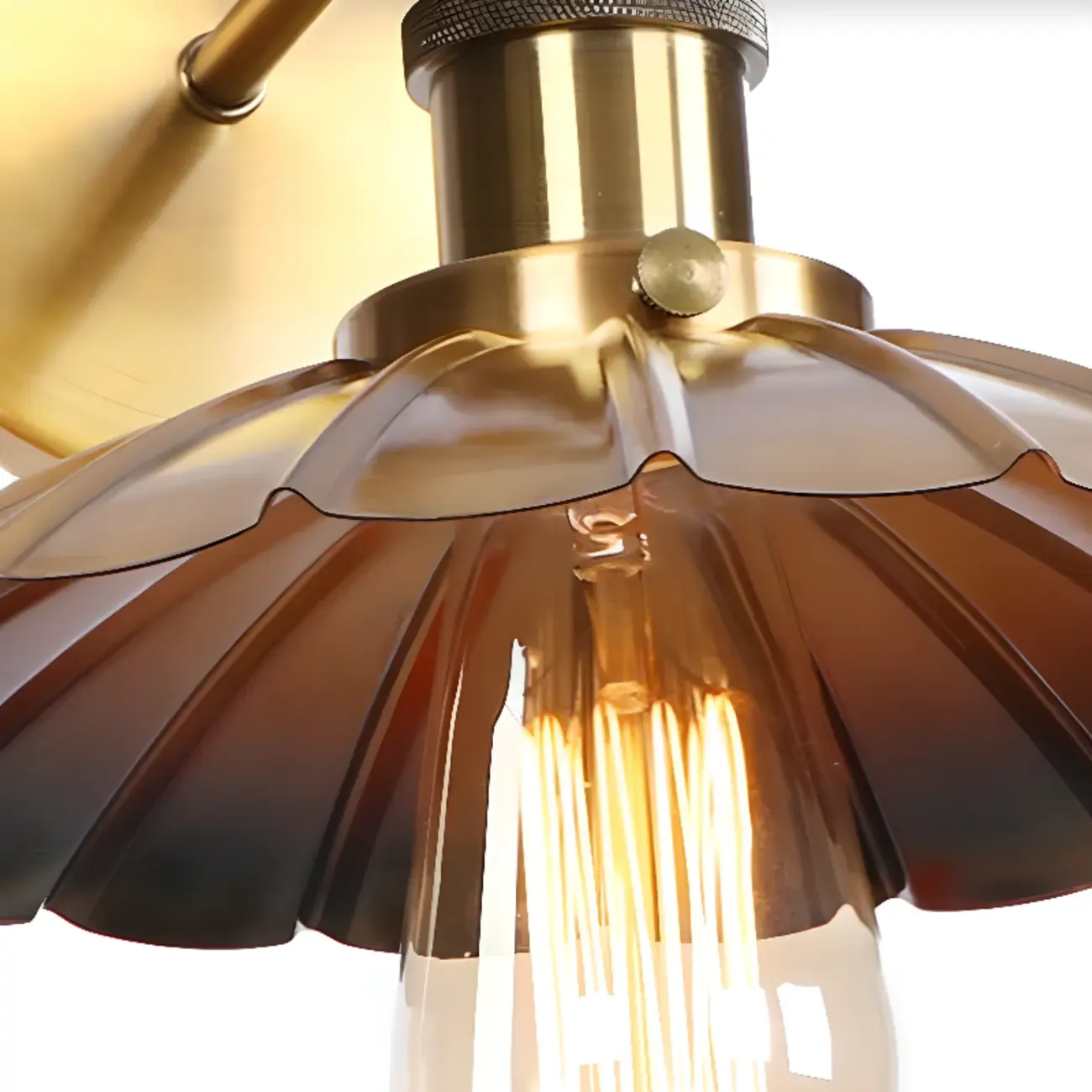 Steampunk Gold Cone Wall Sconce for Modern Decor Image - 16