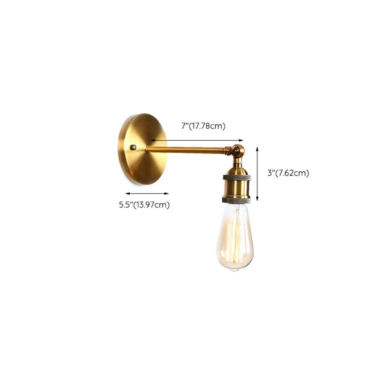 Steampunk Gold Cone Wall Sconce for Modern Decor #size