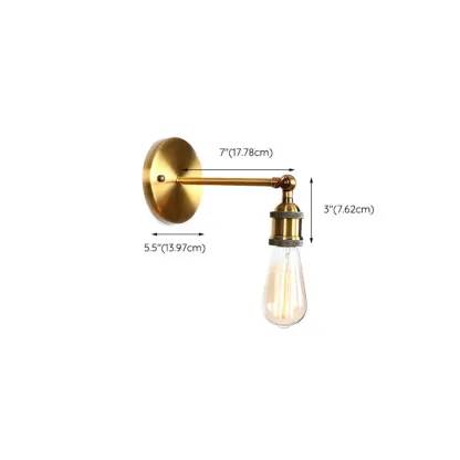 Steampunk Gold Cone Wall Sconce for Modern Decor #size