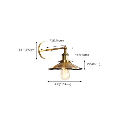 Steampunk Gold Cone Wall Sconce for Modern Decor Image - 19