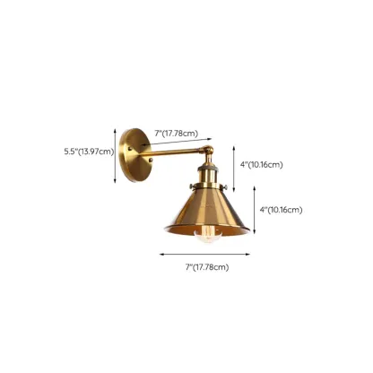 Steampunk Gold Cone Wall Sconce for Modern Decor Image - 20