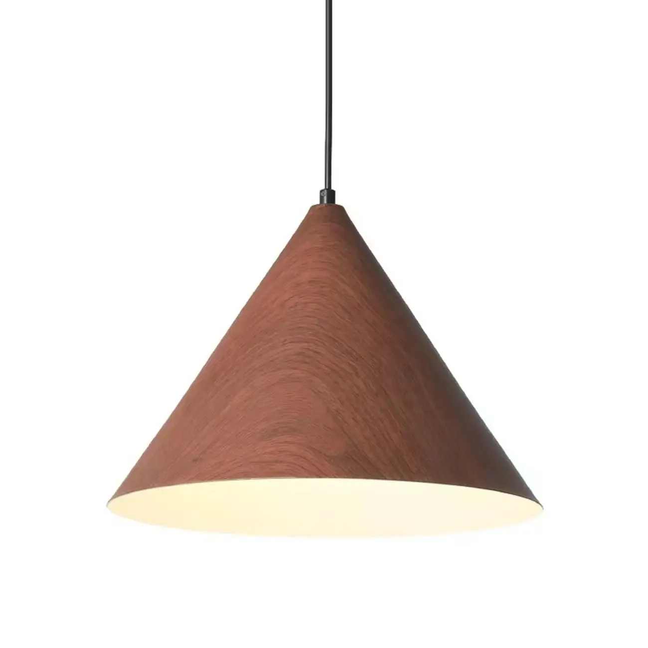 Modern Walnut Wood Conical Island Pendant Light Image - 3