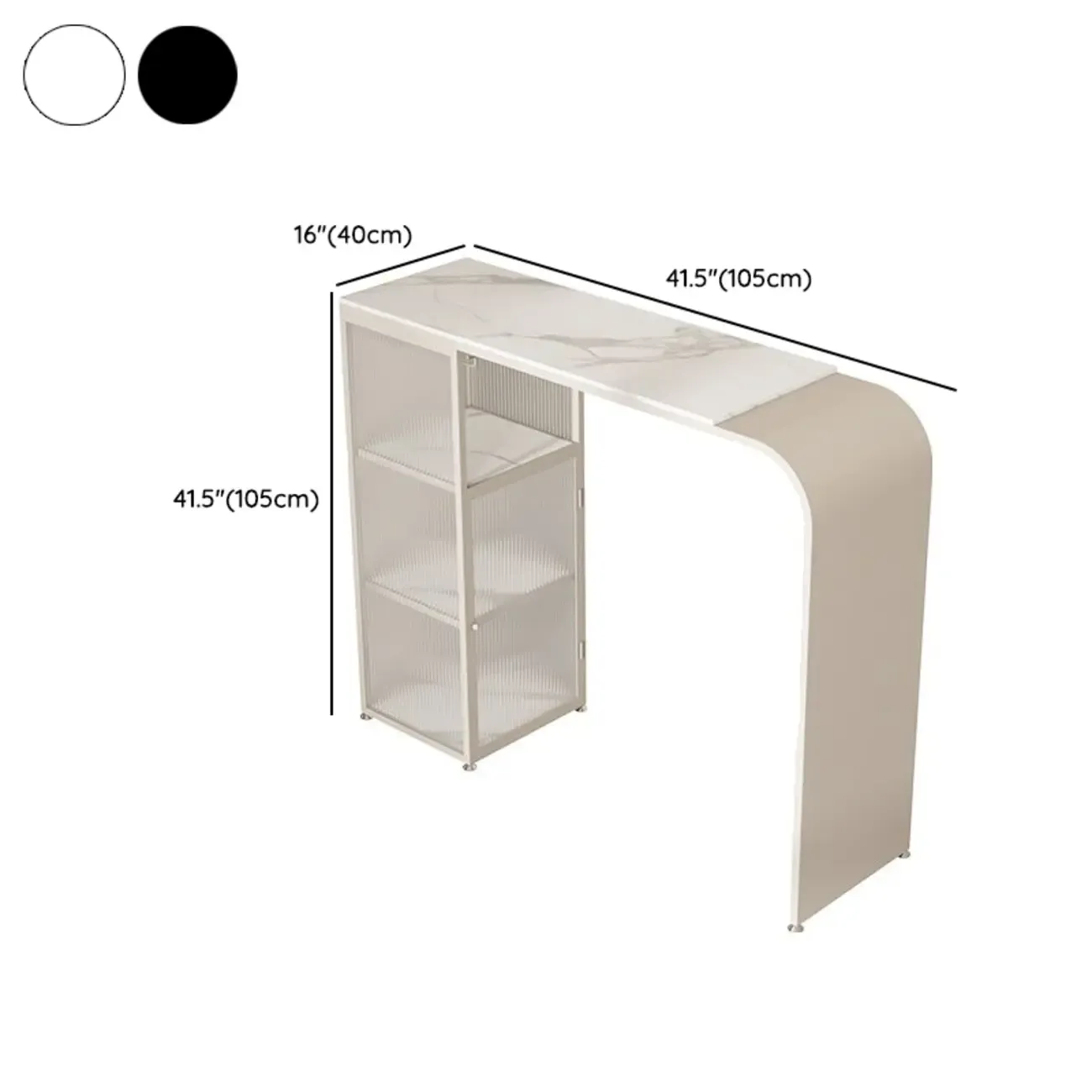 Modern White Stone Top Bar Tables with Storage Image - 18