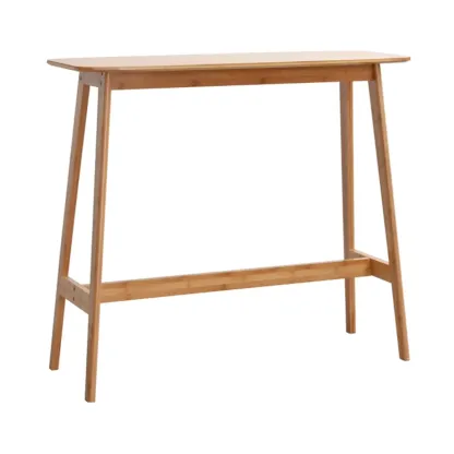 Orbicular Brown Wood Leggy Bar Tables Image - 2