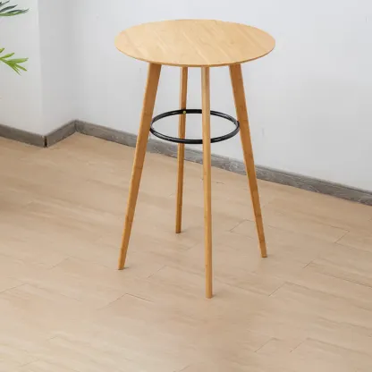 Orbicular Brown Wood Leggy Bar Tables Image - 13