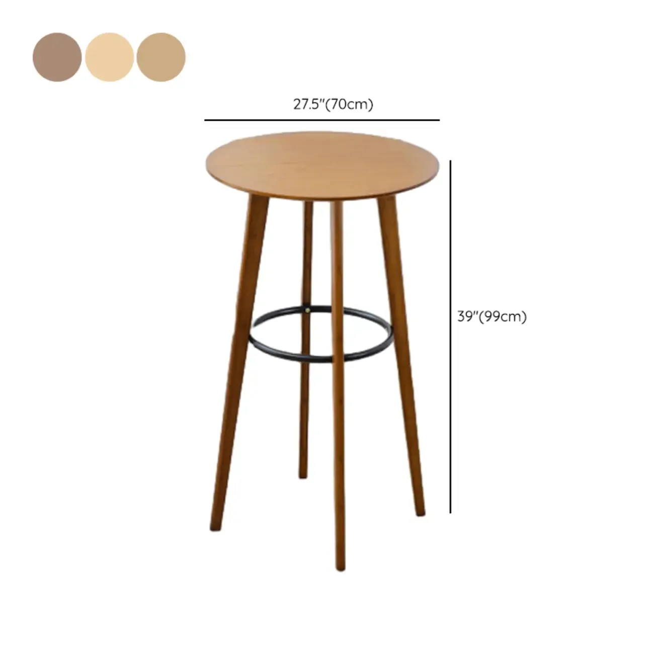 Orbicular Brown Wood Leggy Bar Tables Image - 20