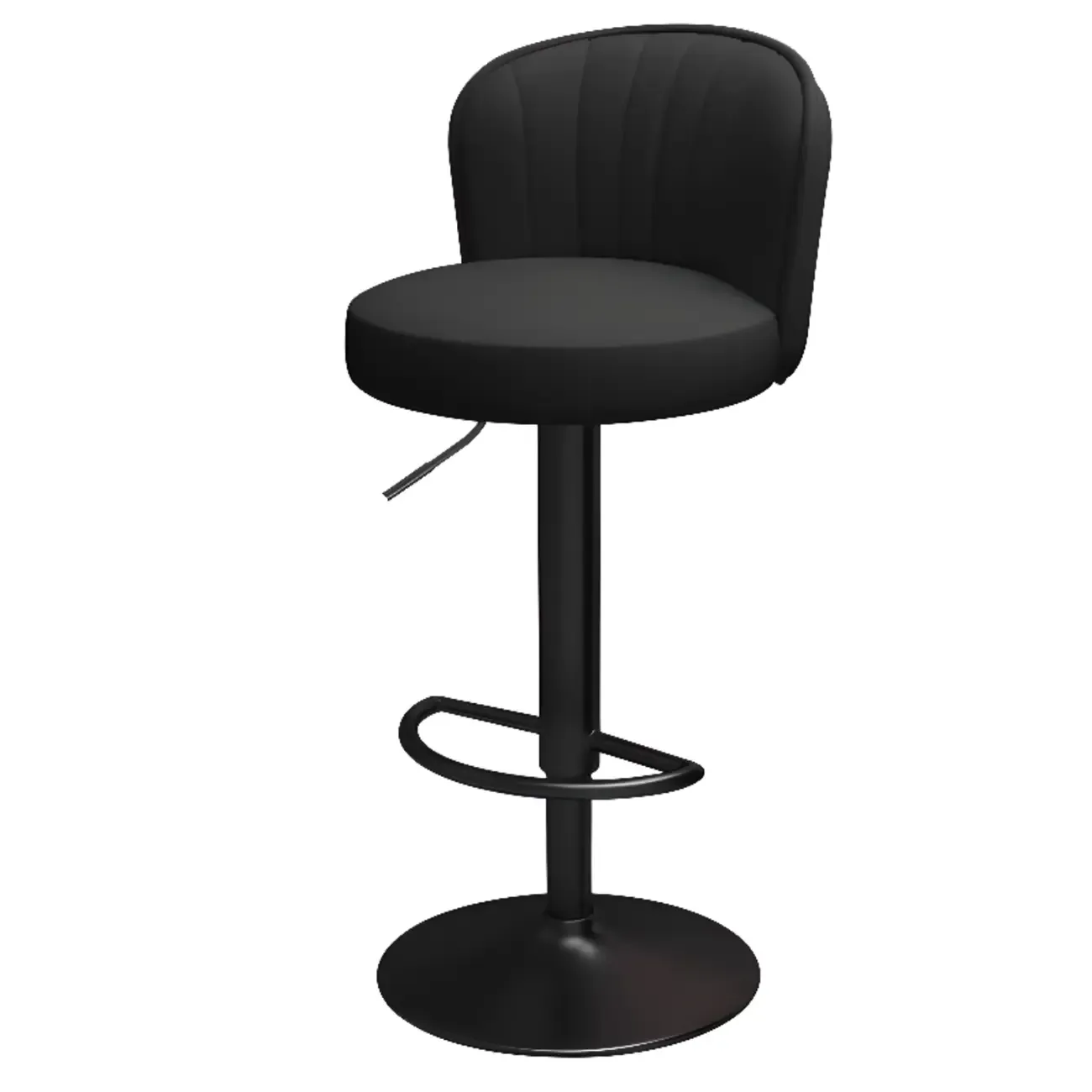 Contemporary Leather Upholstered Bar Stools with Low Back Image - 9