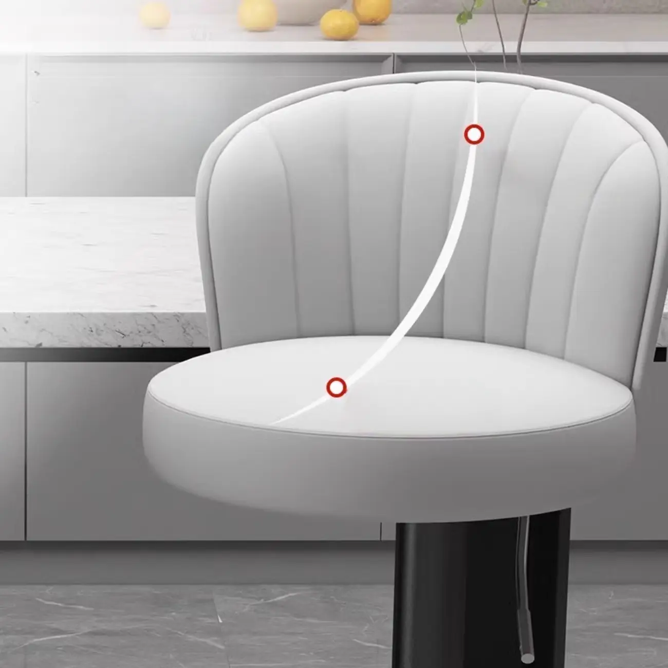 Contemporary Leather Upholstered Bar Stools with Low Back Image - 11 | homeyfad