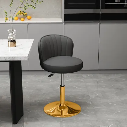 Contemporary Leather Upholstered Bar Stools with Low Back Image - 14