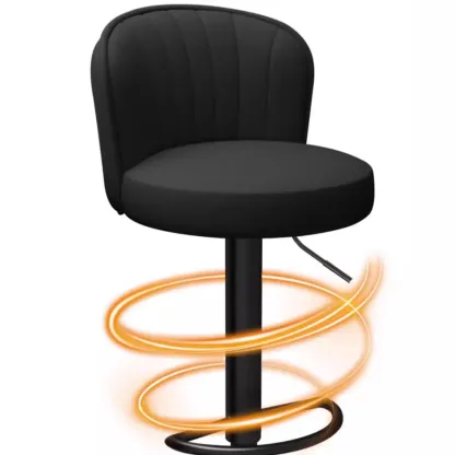 Contemporary Leather Upholstered Bar Stools with Low Back Image - 15