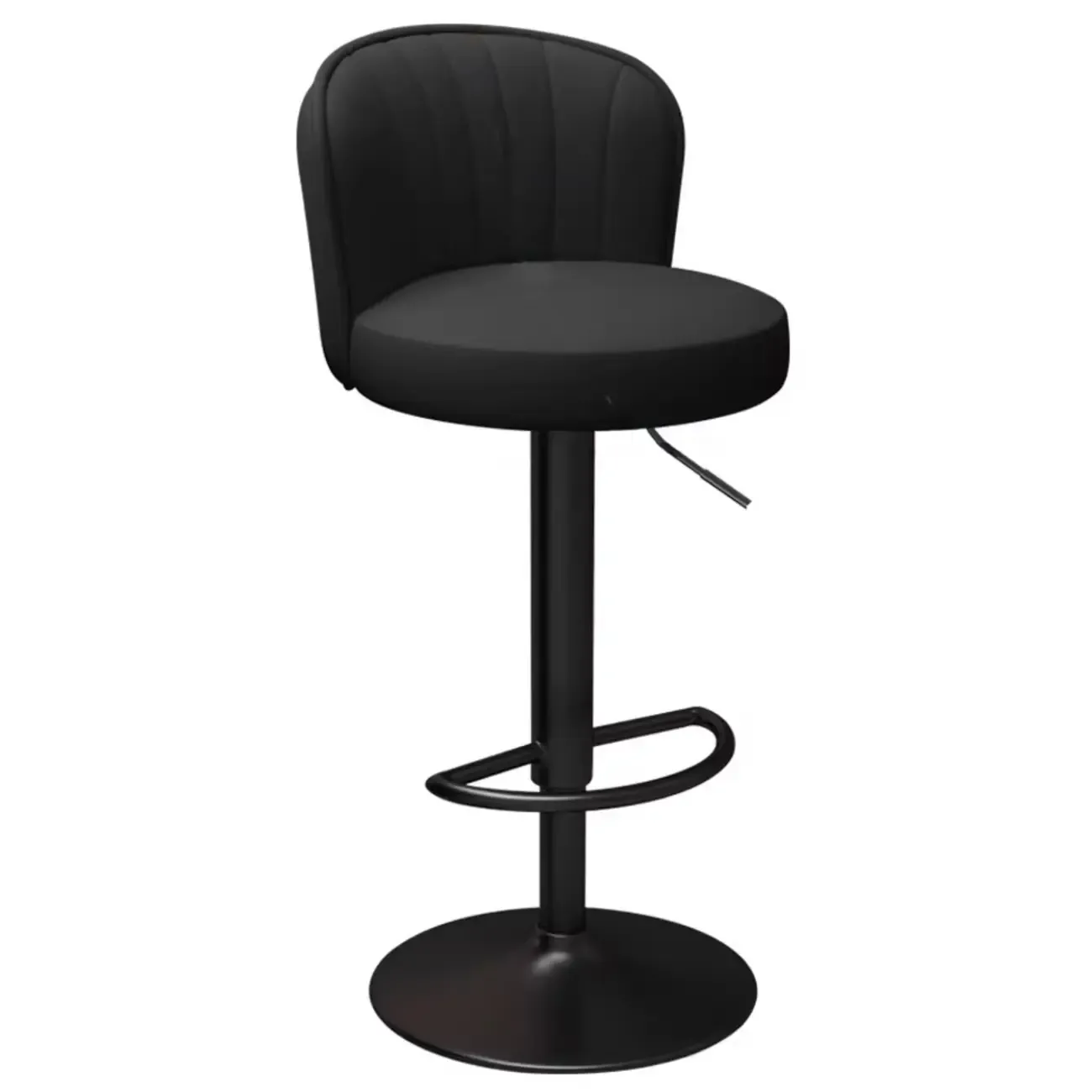 Contemporary Leather Upholstered Bar Stools with Low Back Image - 20