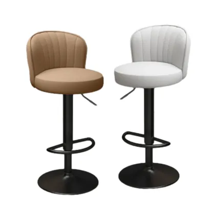 Contemporary Leather Upholstered Bar Stools with Low Back Image - 23