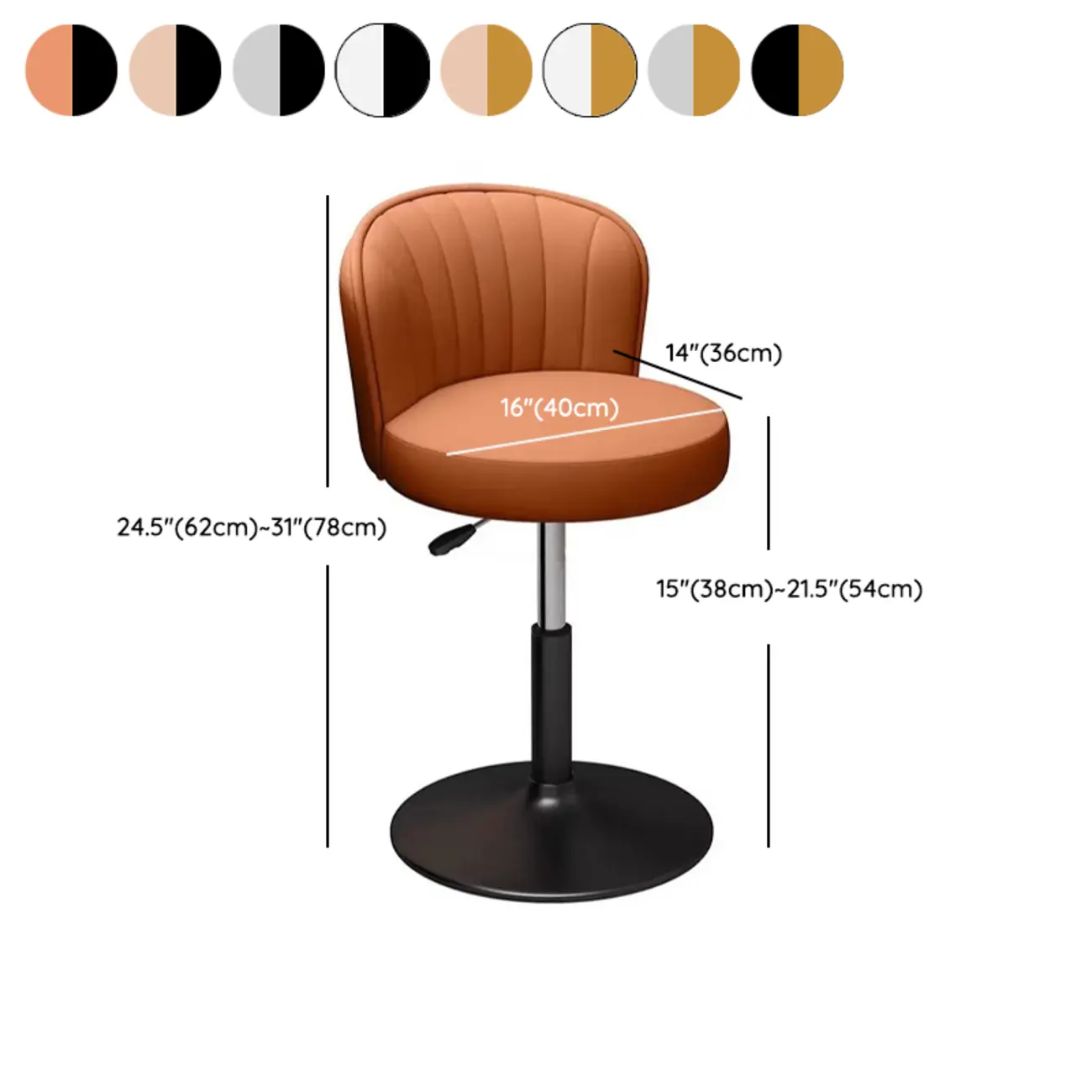 Contemporary Leather Upholstered Bar Stools with Low Back #size | homeyfad