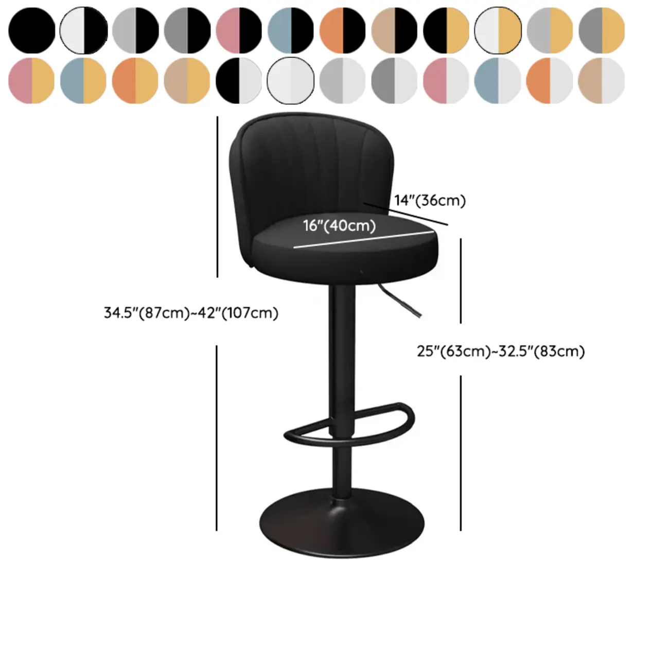 Contemporary Leather Upholstered Bar Stools with Low Back Image - 46 | homeyfad