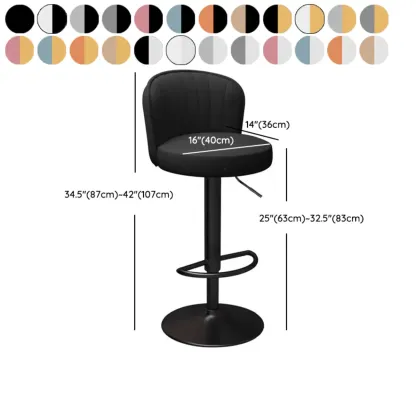 Contemporary Leather Upholstered Bar Stools with Low Back Image - 46
