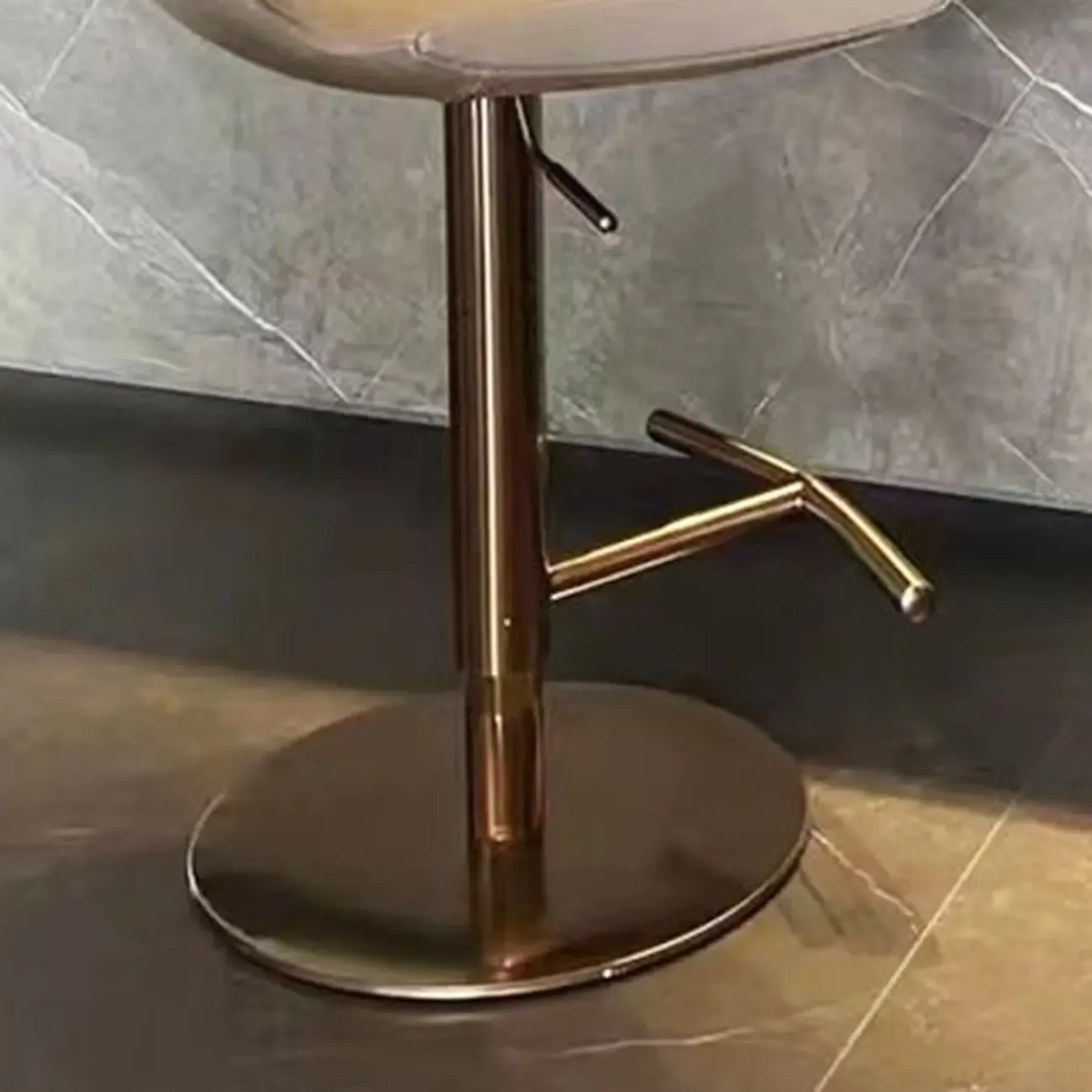 Modern Adjustable Faux Leather Swivel Bar Stools Image - 17