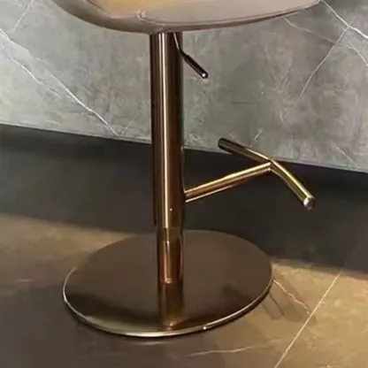 Modern Adjustable Faux Leather Swivel Bar Stools Image - 17