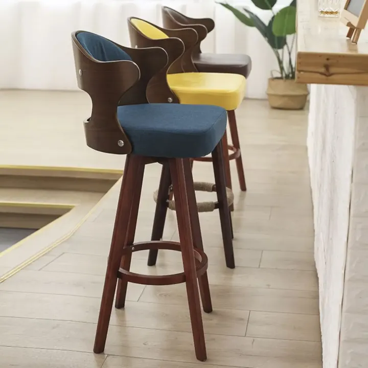 wood swivel bar stool