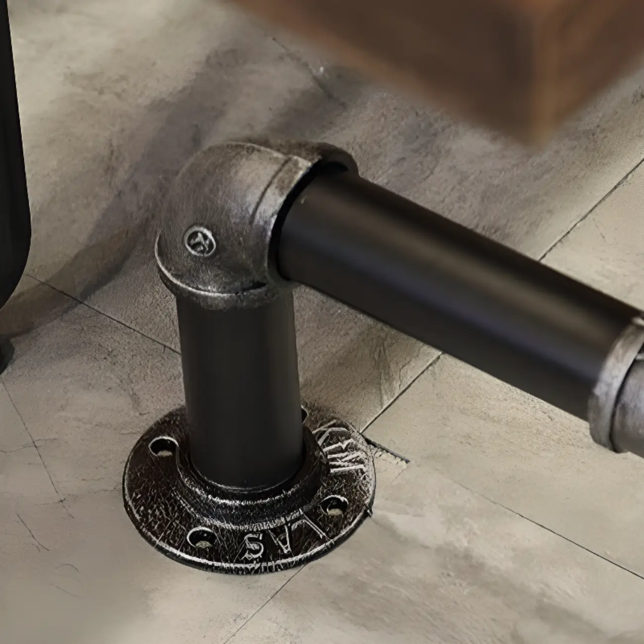 Rectangle Distressed Brown Wood Bar Table With Footrest Image - 7 | homeyfad