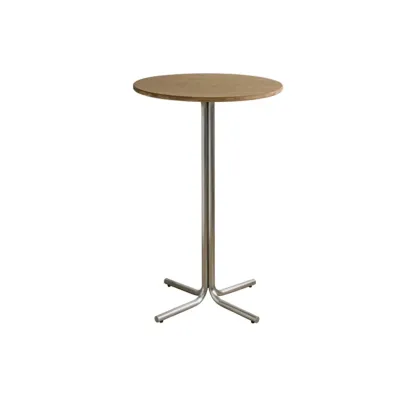 Modern Natural Wood Silver Metal Cross Legs Bar Tables Image - 3