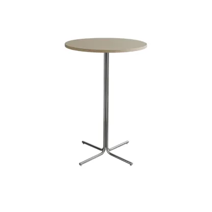 Modern Natural Wood Silver Metal Cross Legs Bar Tables Image - 9