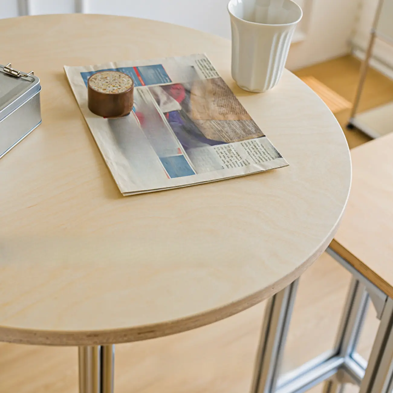 Modern Natural Wood Silver Metal Cross Legs Bar Tables Image - 14 | homeyfad