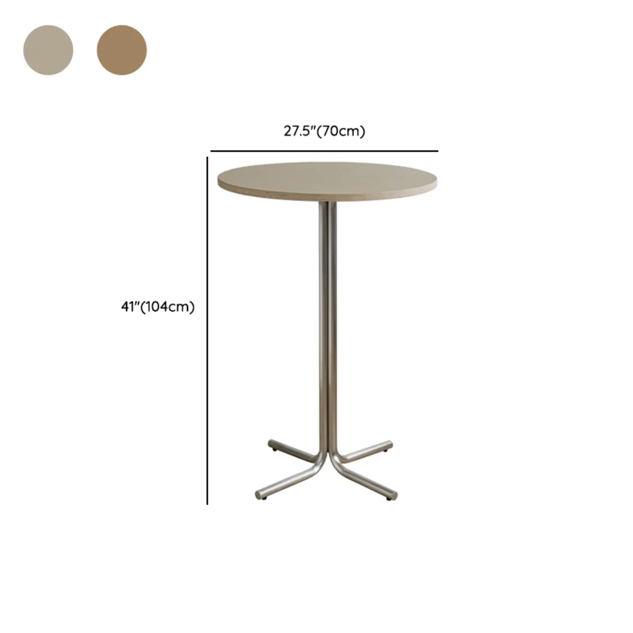 Modern Natural Wood Silver Metal Cross Legs Bar Tables Image - 21 | homeyfad
