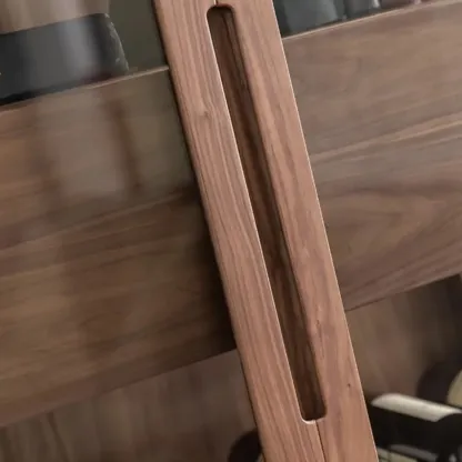 Sitting Room Old School Walnut Glass Cabinet with Illuminating Image - 9