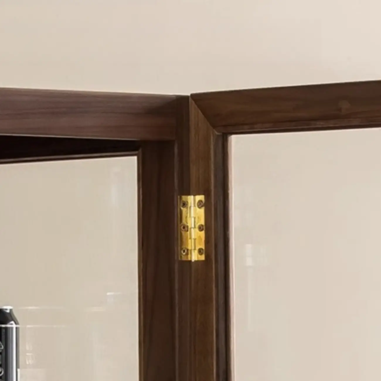 Sitting Room Old School Walnut Glass Cabinet with Illuminating Image - 10 | homeyfad