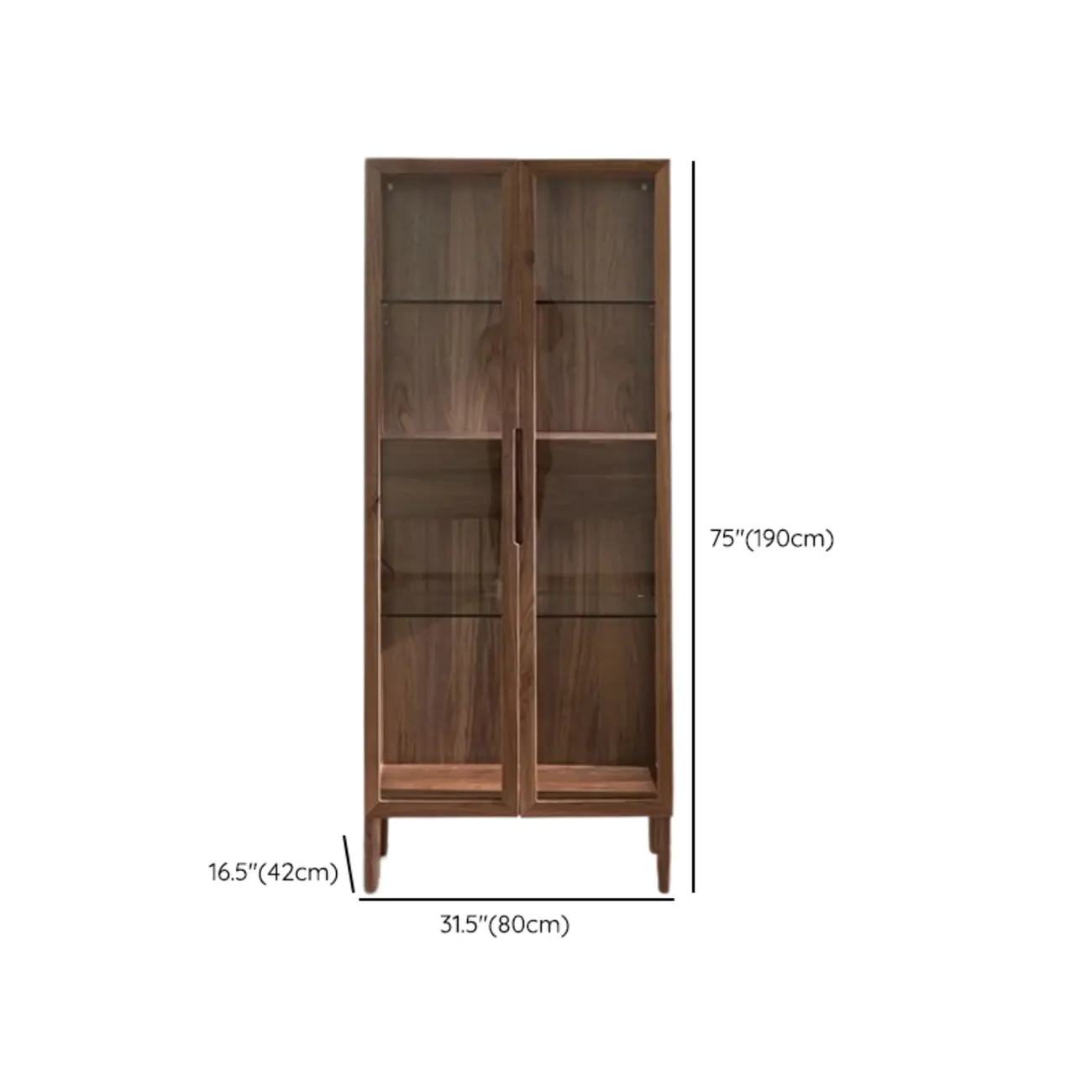 Sitting Room Old School Walnut Glass Cabinet with Illuminating #size | homeyfad