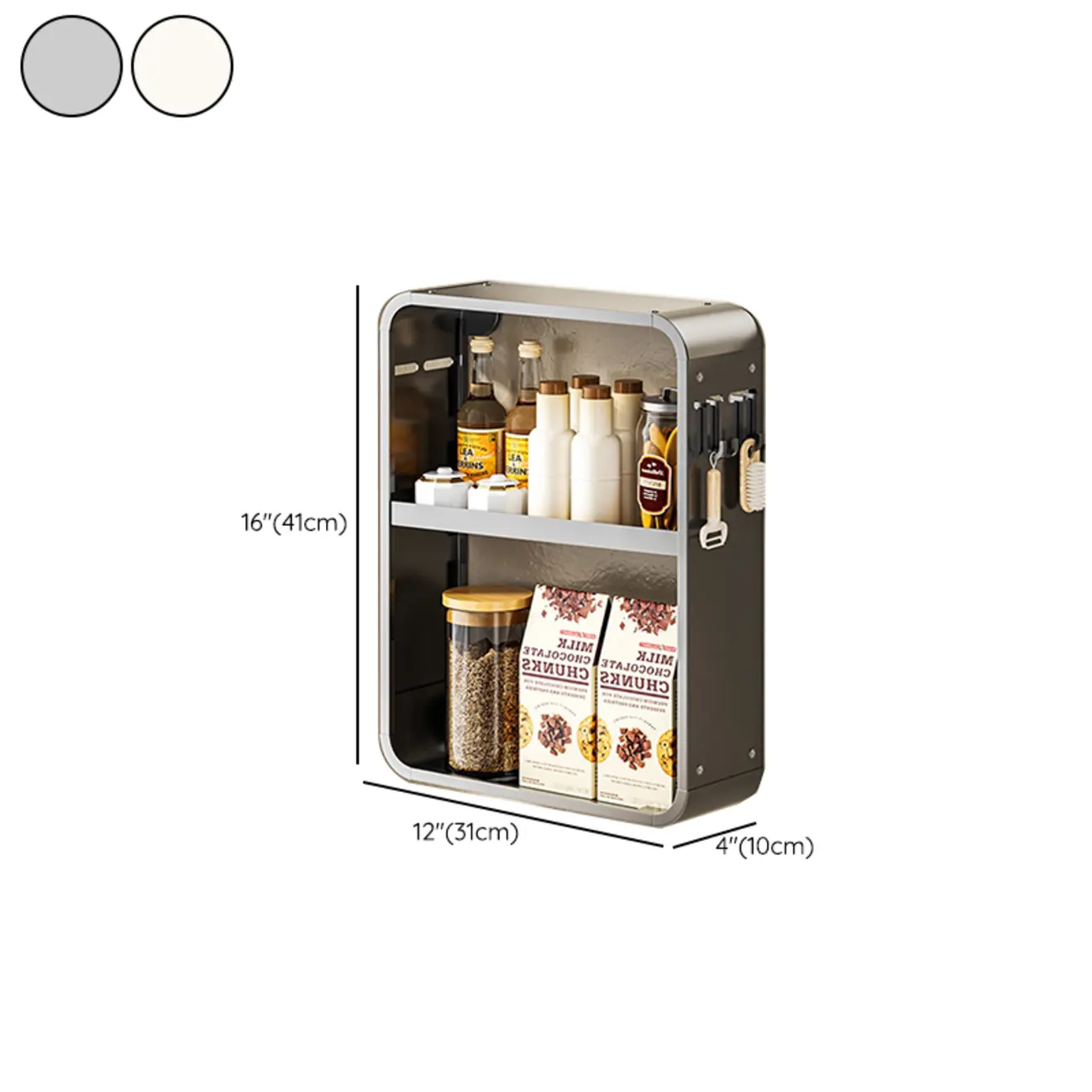 Simplistic Wall-installed Rack Shelf with Hooks, 4 Tiers/3 Tiers/2 Tiers #size | homeyfad
