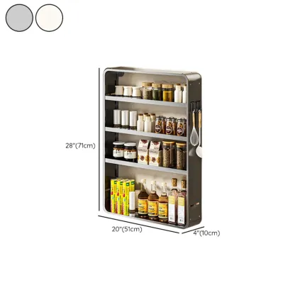 Simplistic Wall-installed Rack Shelf with Hooks, 4 Tiers/3 Tiers/2 Tiers Image - 21